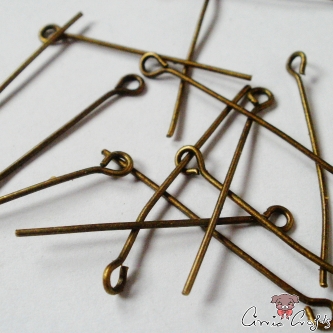 100pc 28mm antique bronze eye pins-8602 